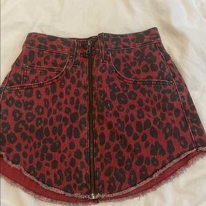 LF Carmar Red Leopard Skirt